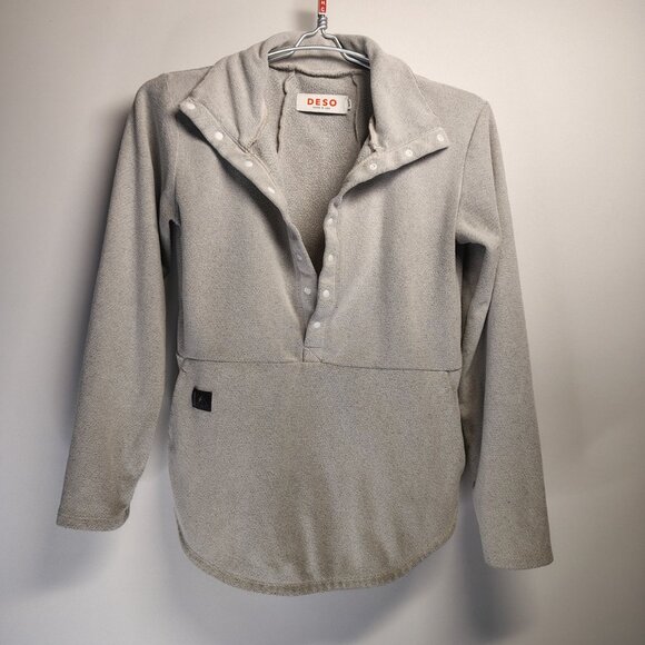 Deso Supply Genevieve Fleece Snap Pullover Size Small beige Small Batch USA - Picture 1 of 13